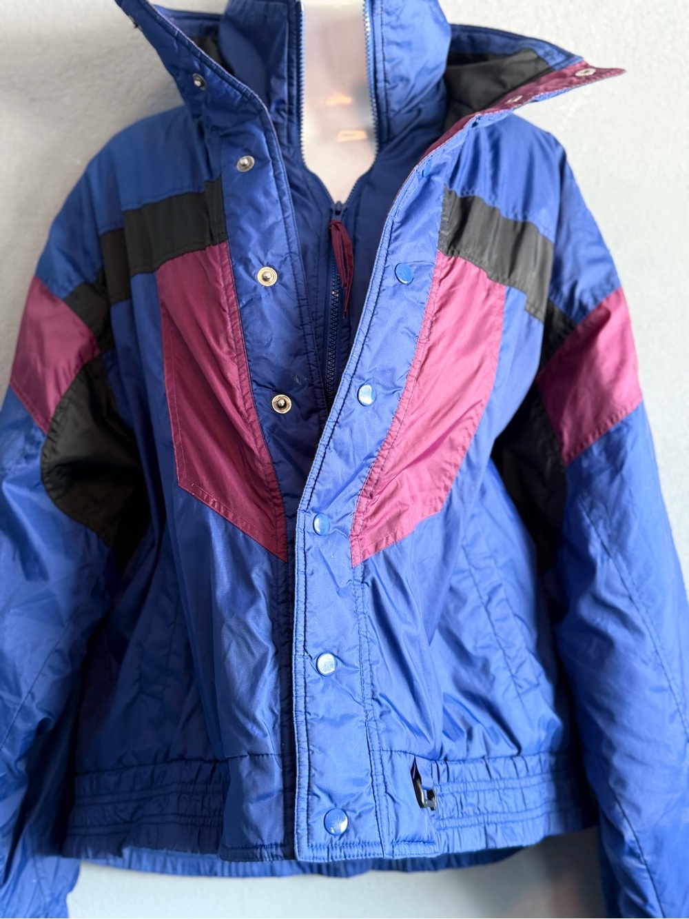Vintage Alpine Ski Jacket 90s Y2K Colorblock Windbreaker M